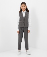 Брюки укороченные с манжетами серые Gulliver, школьная форма для девочек  фото, kupilegko.ru